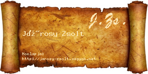 Járosy Zsolt névjegykártya